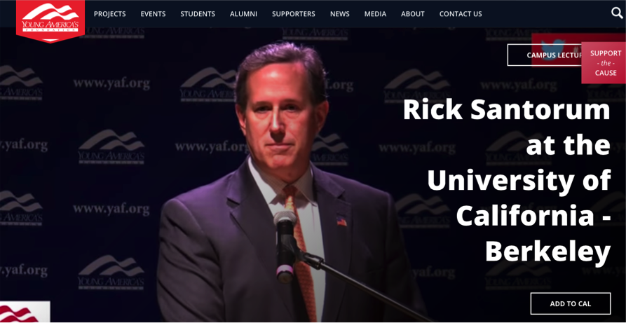 RICK SANTORUM AT THE UNIVERSITY OF CALIFORNIA – BERKELEY