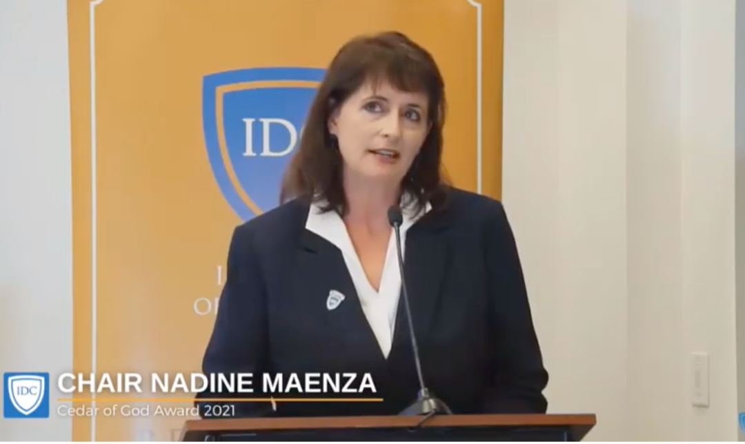 Nadine Maenza receives Award from In Defense of Christians